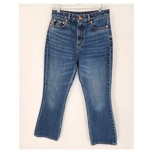 Ganni Dark Indigo Heavy Denim Straight Leg Jeans Women's Size 28